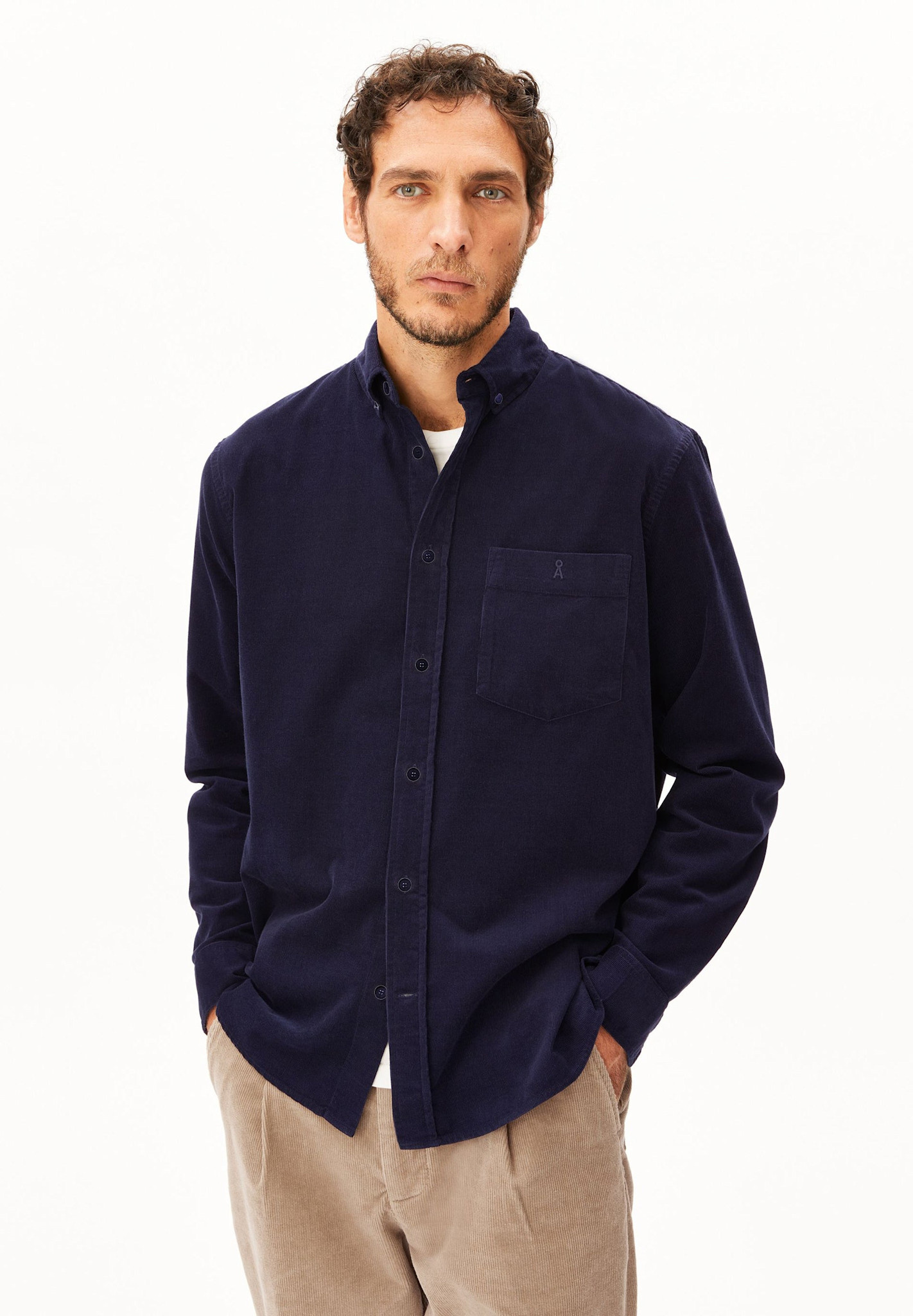 Armedangels Armedangels, Corduroy LS Shirt, tinted navy, XL