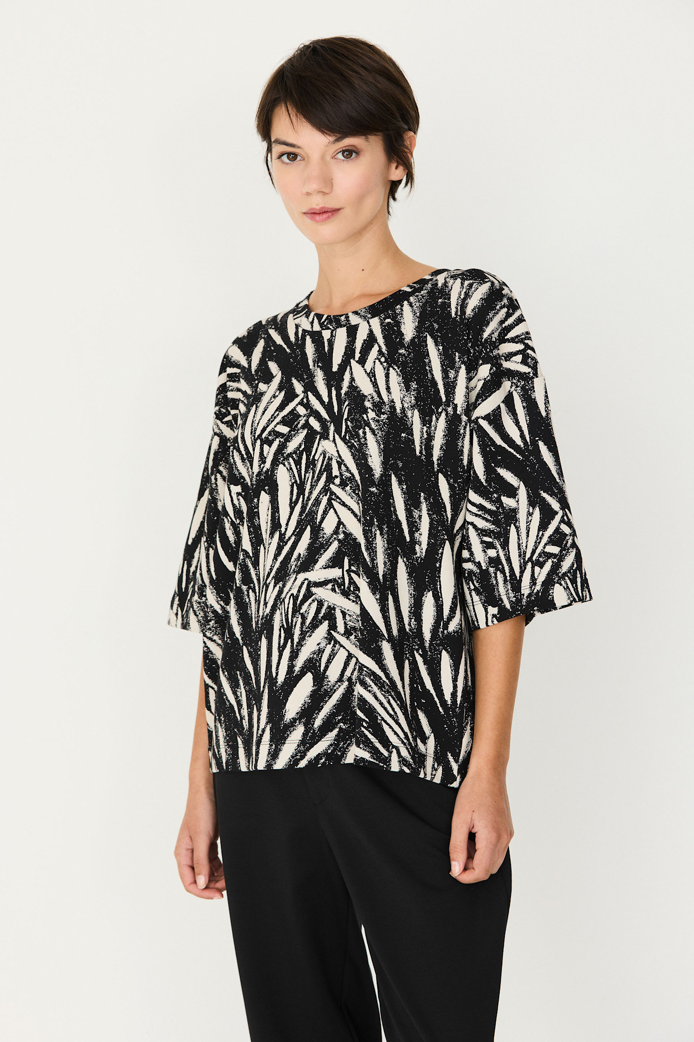 Skunkfunk Skfk, Lariz GOTS T-Shirt, leaves, S (38)