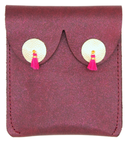 Alkemest Alkemest, Boob Pouch Pompom, burgundy glitter