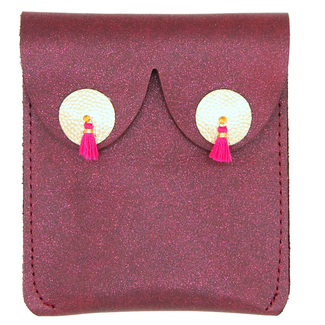 Alkemest Alkemest, Boob Pouch Pompom, burgundy glitter