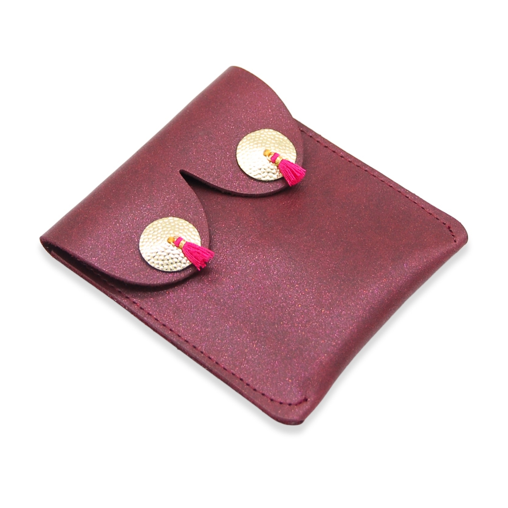 Alkemest Alkemest, Boob Pouch Pompom, burgundy glitter