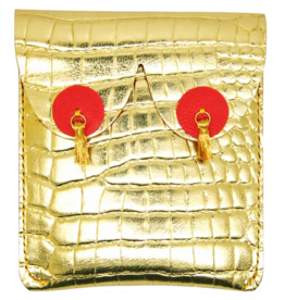 Alkemest Alkemest, Boob Pouch Pompom, gold croco