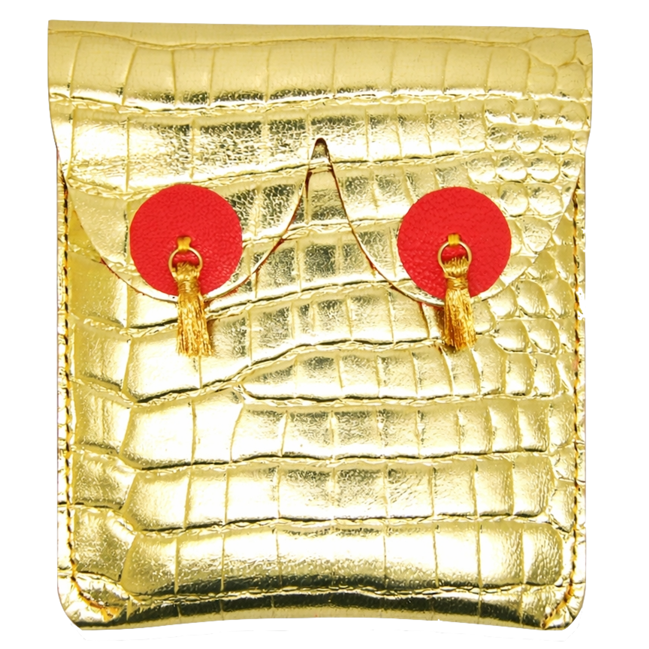 Alkemest Alkemest, Boob Pouch Pompom, gold croco