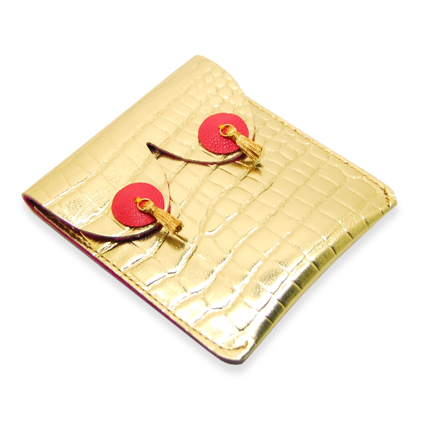 Alkemest Alkemest, Boob Pouch Pompom, gold croco