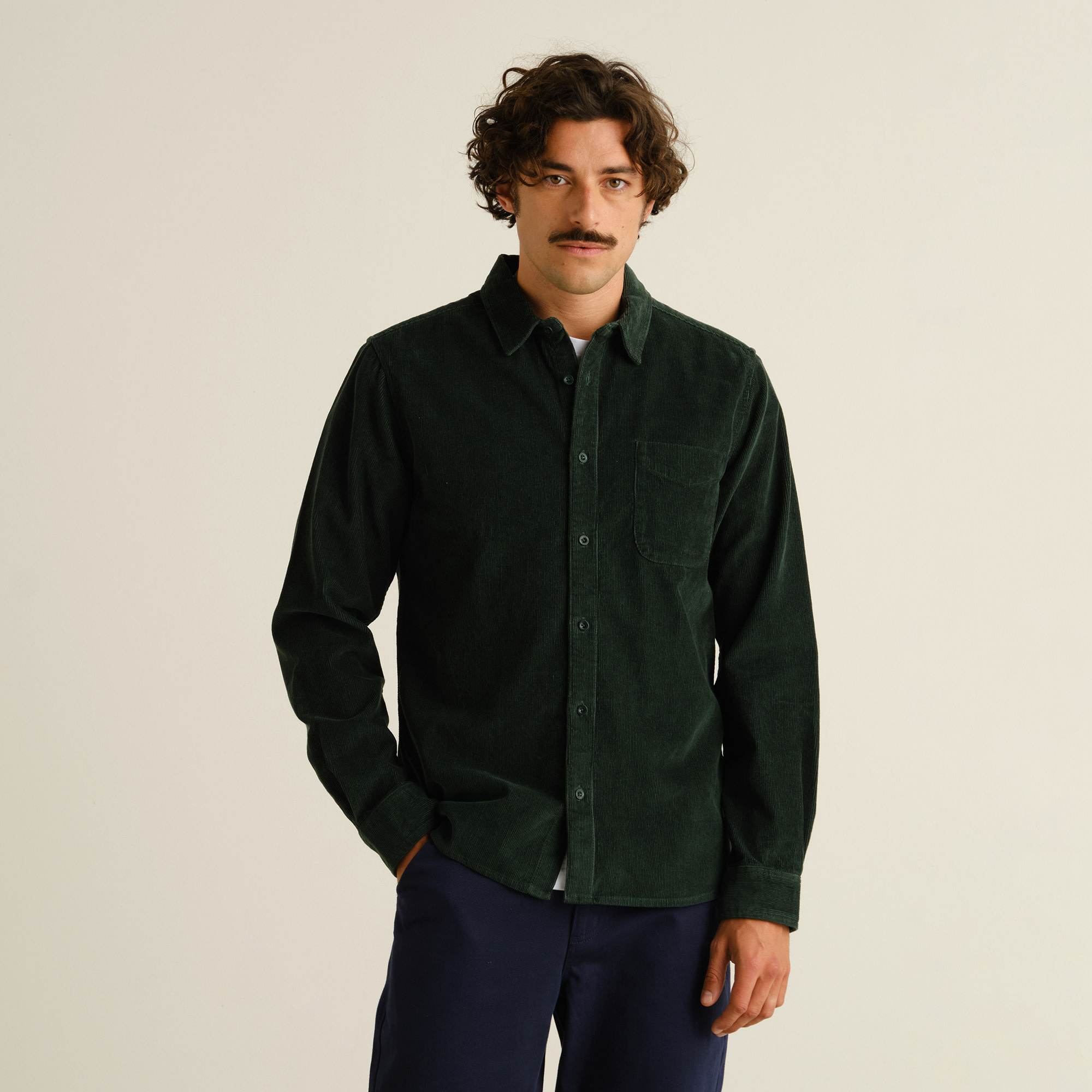 Dedicated Dedicated, Varberg Corduroy Shirt, pine grove, M