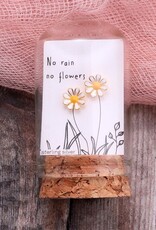Attic Creations Attic Creations, No Rain No Flowers, enamel daisy silver