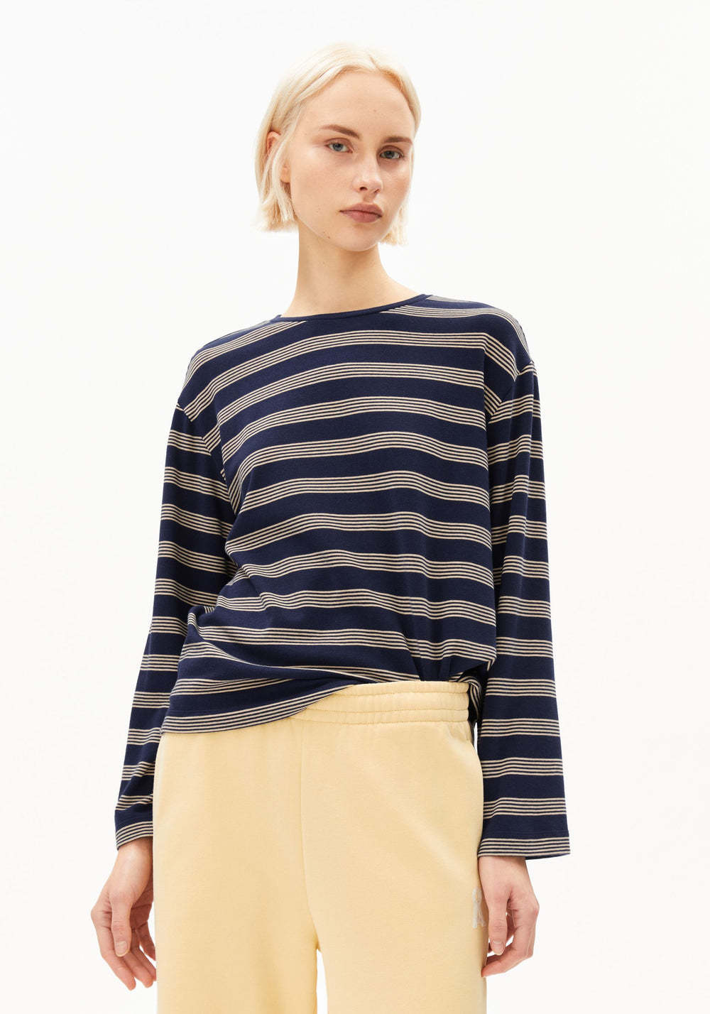 Armedangels Armedangels, Marynaa Stripe, tinted navy-golden hay, S