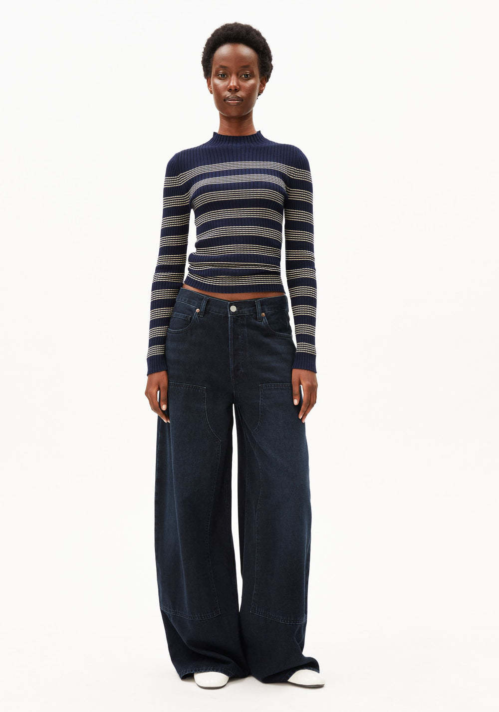 Armedangels Armedangels, Alaania Stripe, tinted navy-golden hay, S