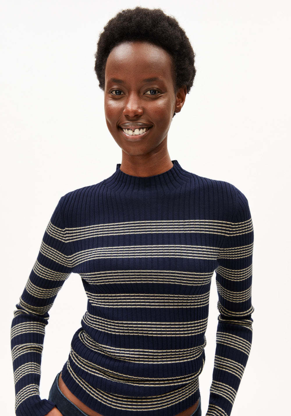 Armedangels Armedangels, Alaania Stripe, tinted navy-golden hay, XS