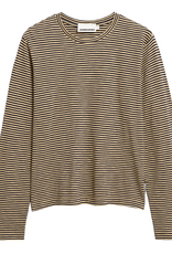 Armedangels Armedangels, Slub Jersey Stripe LS, tinted navy-golden hay, L