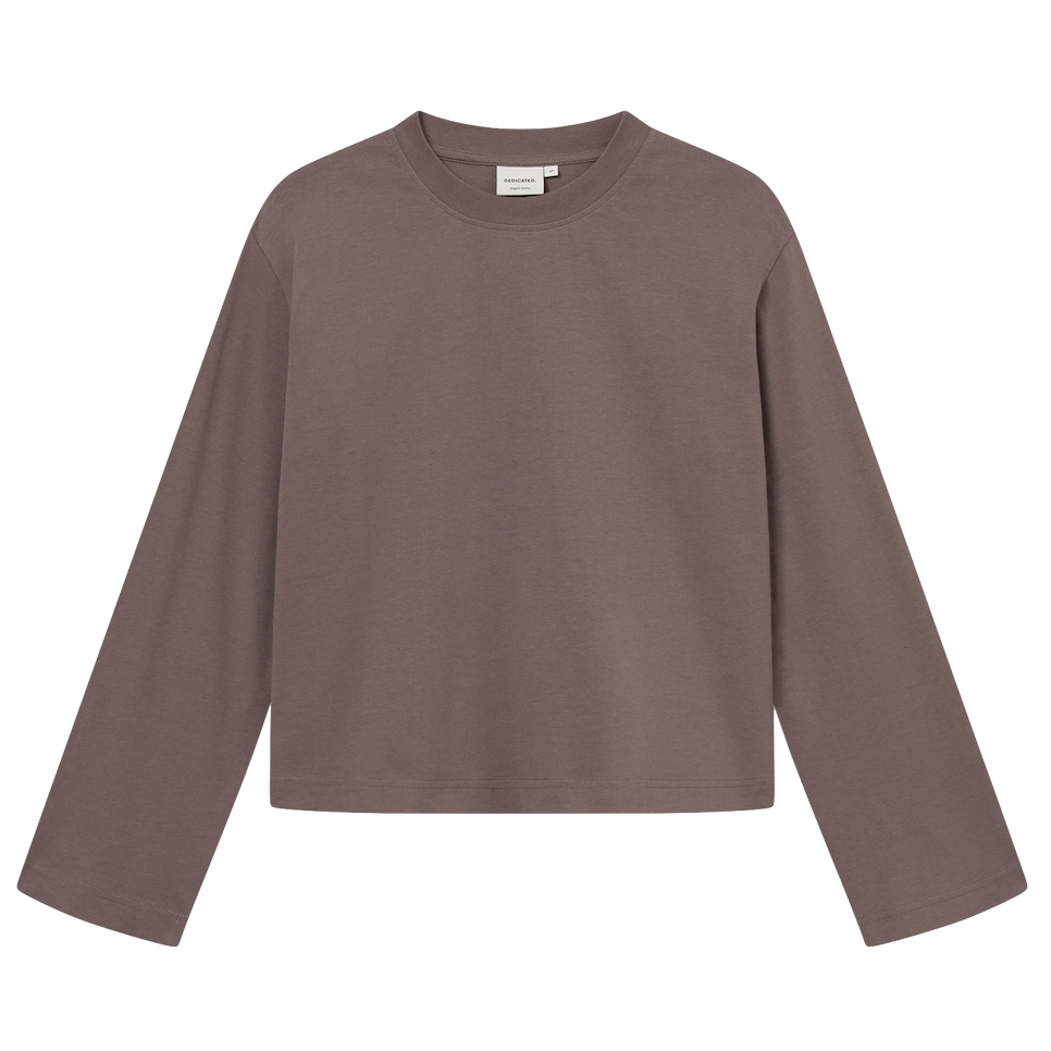 Dedicated Dedicated, Vreta LS T-Shirt, sparrow brown, L