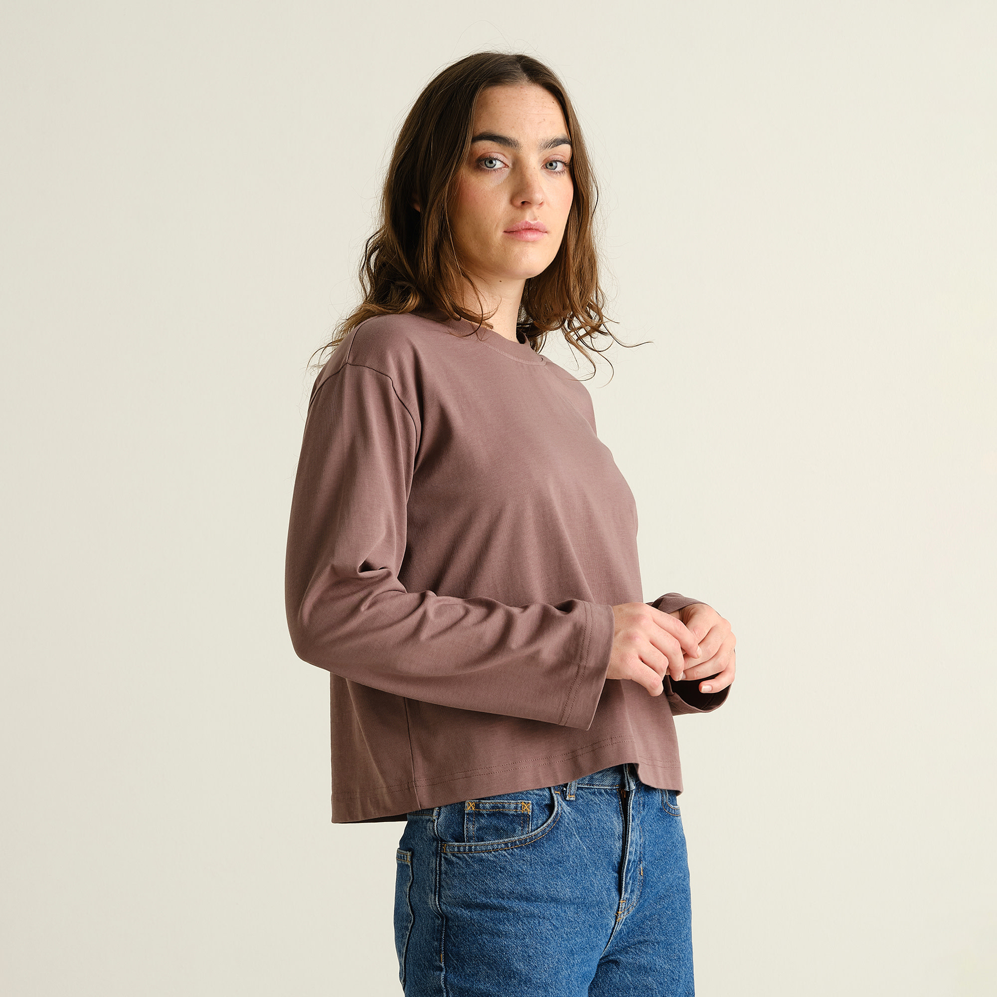 Dedicated Dedicated, Vreta LS T-Shirt, sparrow brown, L