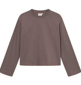 Dedicated Dedicated, Vreta LS T-Shirt, sparrow brown, XS