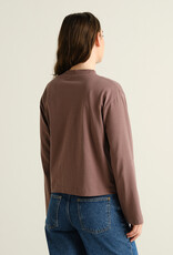 Dedicated Dedicated, Vreta LS T-Shirt, sparrow brown, XS