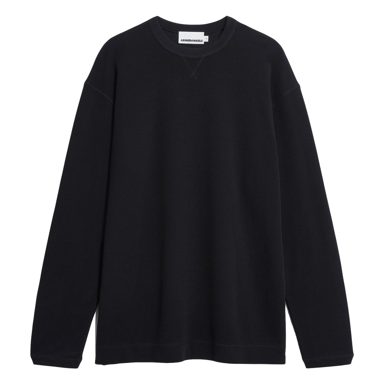 Armedangels Armedangels, Maarkos Waffle LS, black, M