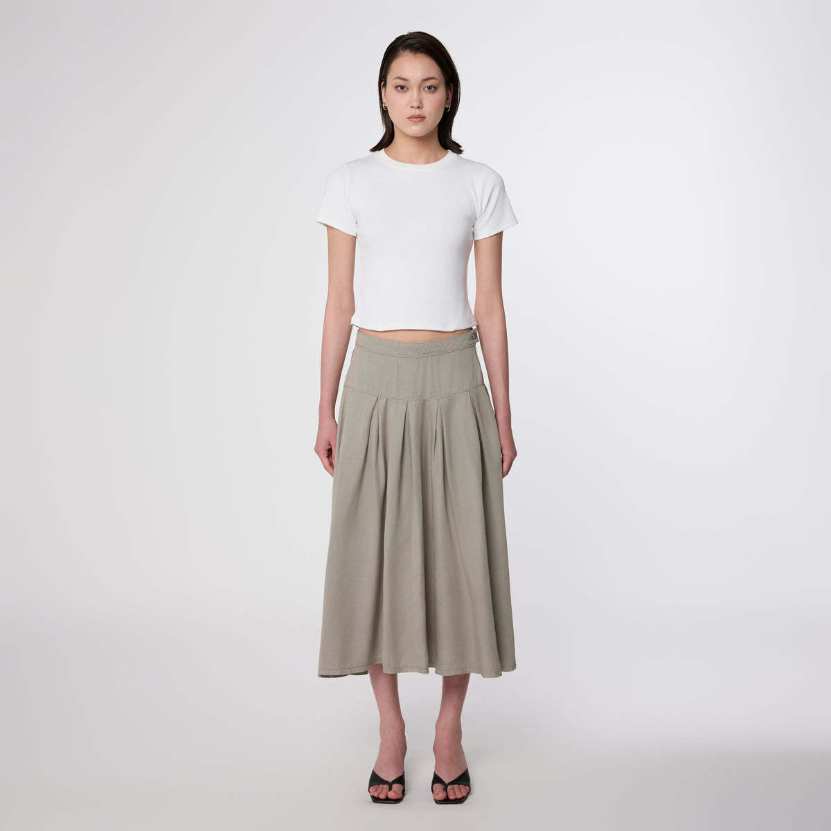 Dawn Dawn, Breeze Skirt, rock olive, S