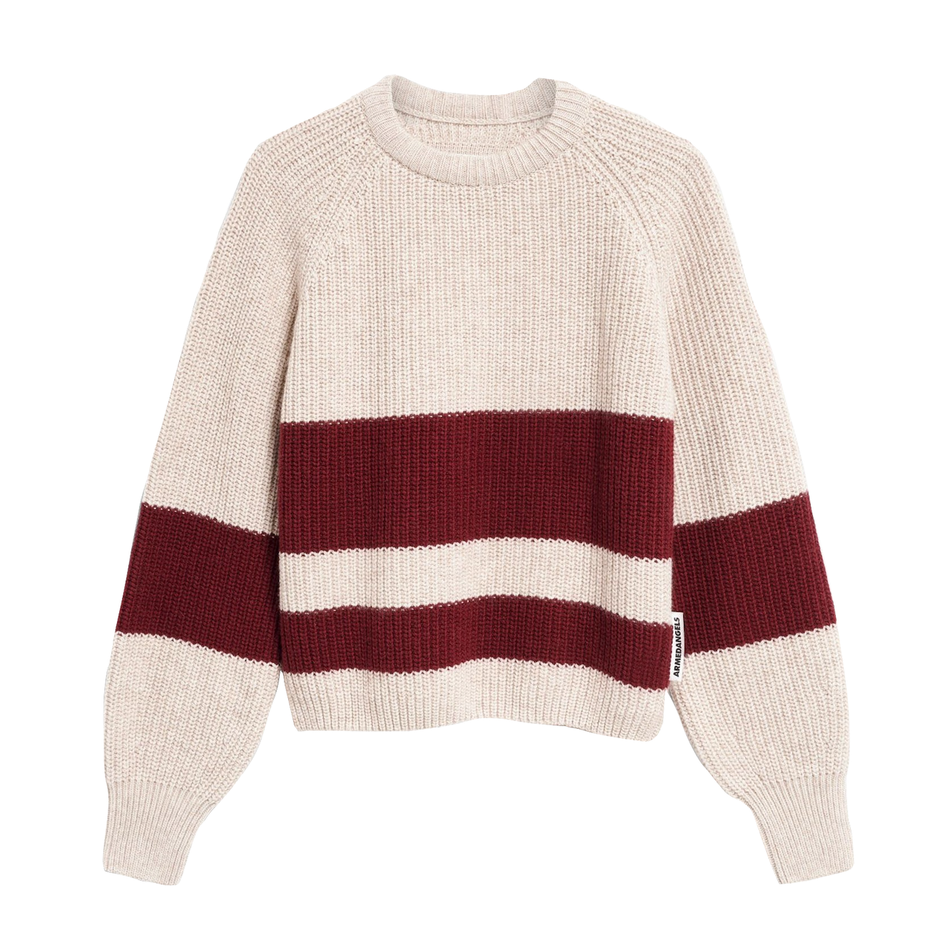 Armedangels Armedangels, Rib Striped Sweater, honey mel.-velvet red, M