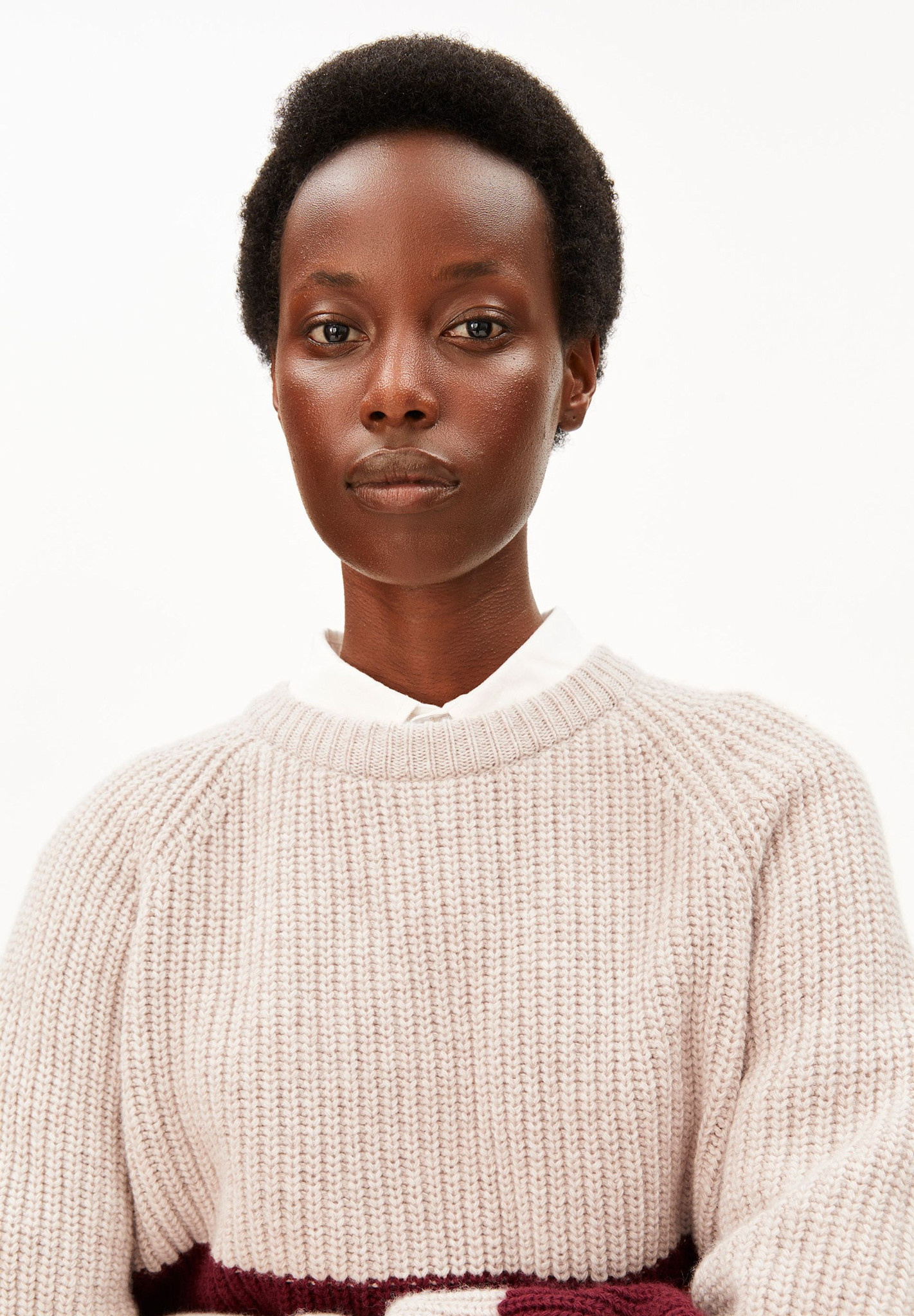 Armedangels Armedangels, Rib Striped Sweater, honey mel.-velvet red, M