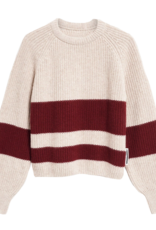 Armedangels Armedangels, Rib Striped Sweater, honey mel.-velvet red, S