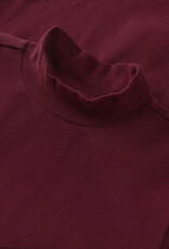 KnowledgeCotton Apparel KnowledgeCotton, Rib High Neck LS, burgundy, XS
