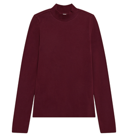 KnowledgeCotton Apparel KnowledgeCotton, Rib High Neck LS, burgundy, L