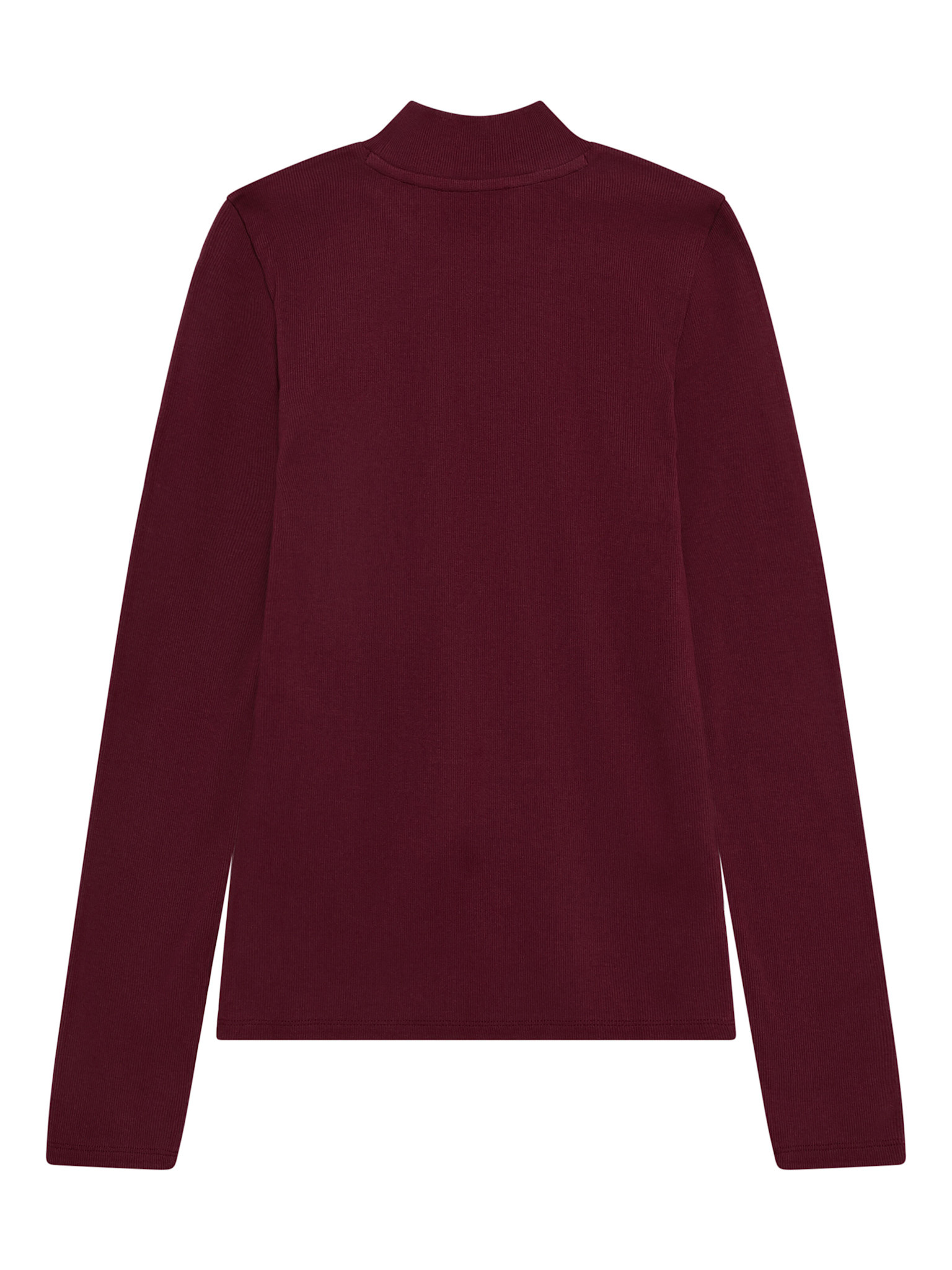 KnowledgeCotton Apparel KnowledgeCotton, Rib High Neck LS, burgundy, L