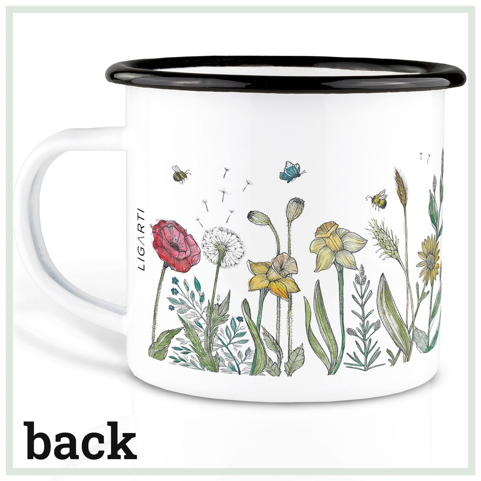 Ligarti, Enamel Mug, flower meadow