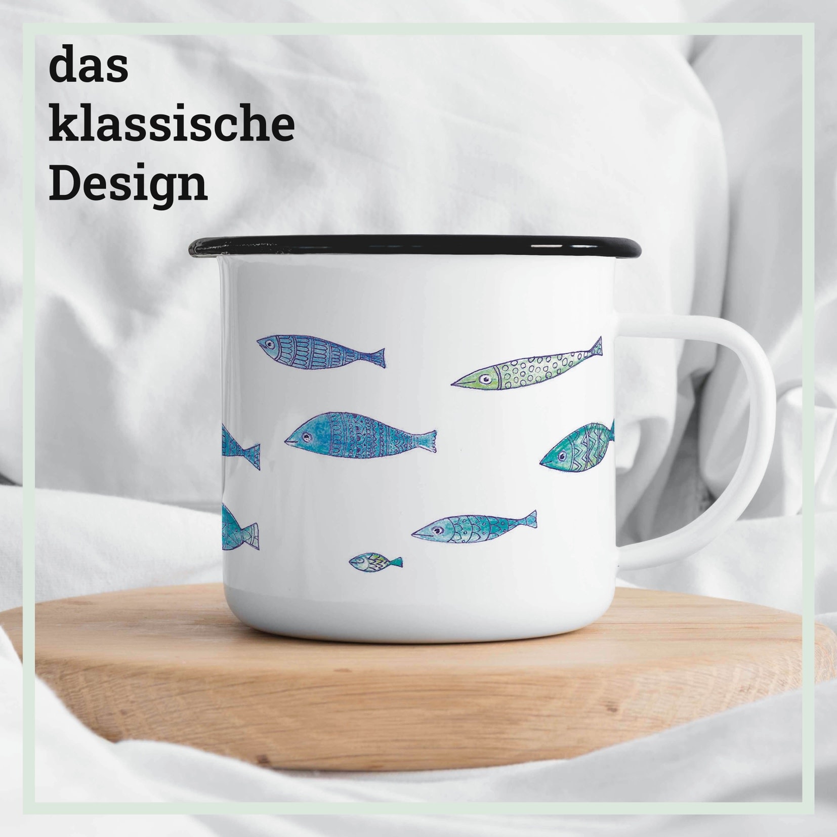 Ligarti, Enamel Mug, school of fish