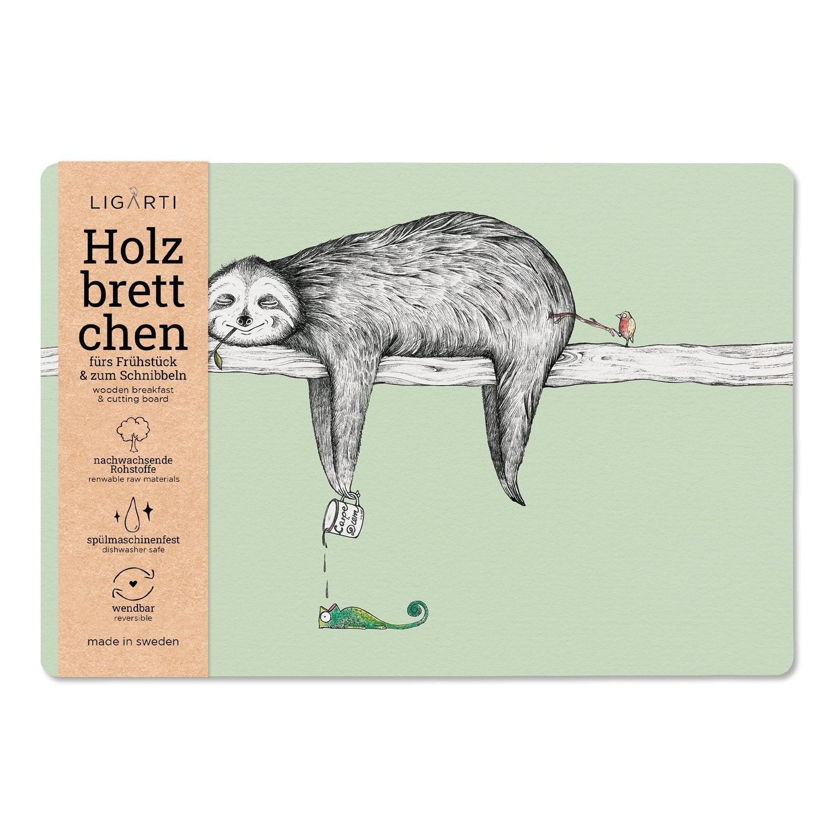 Ligarti, Holzbrettchen, sloth