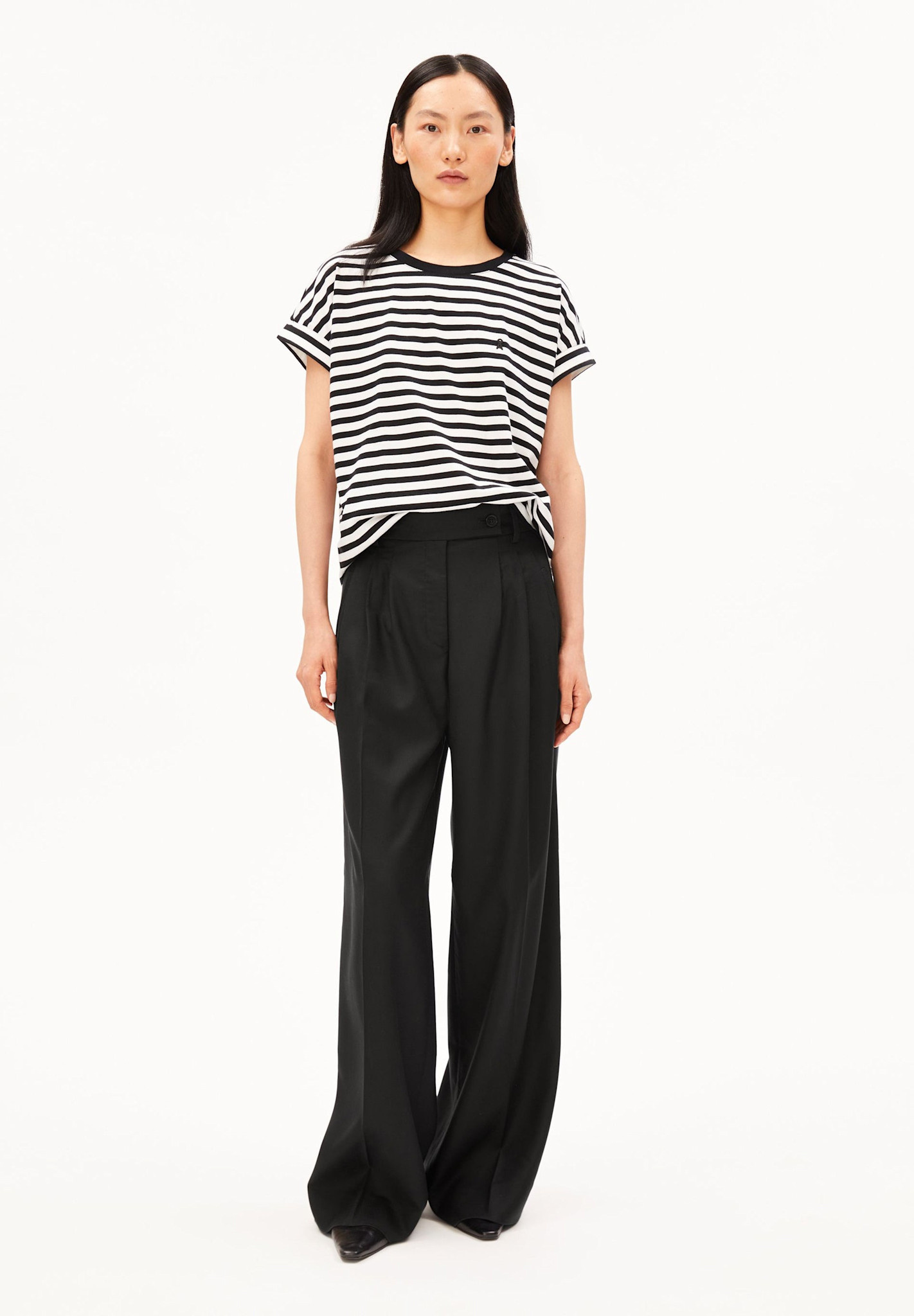 Armedangels Armedangels, Idaara Stripe, white-black, L