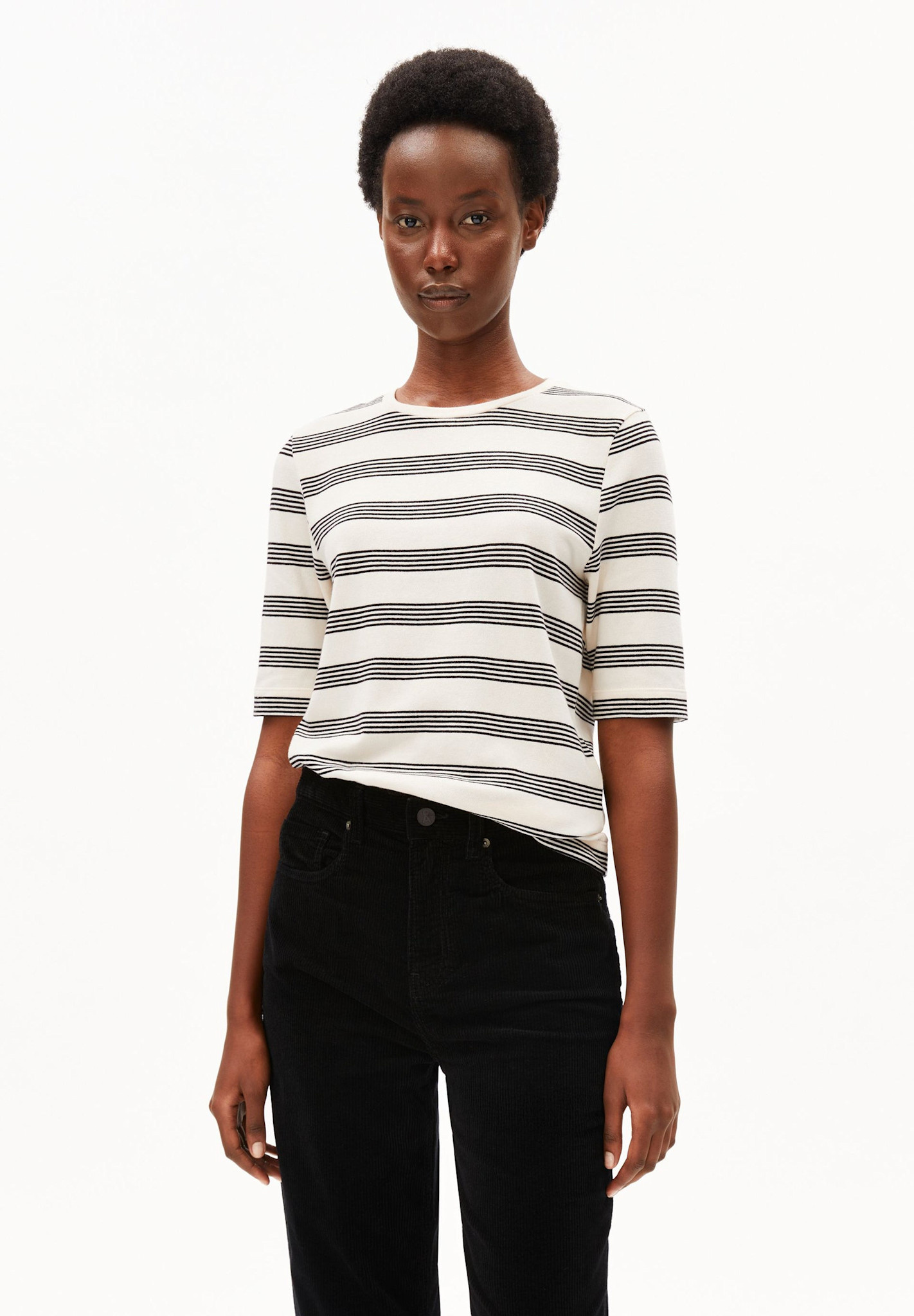 Armedangels Armedangels, Jaanisara Fine Stripe, oatmilk-black, XS