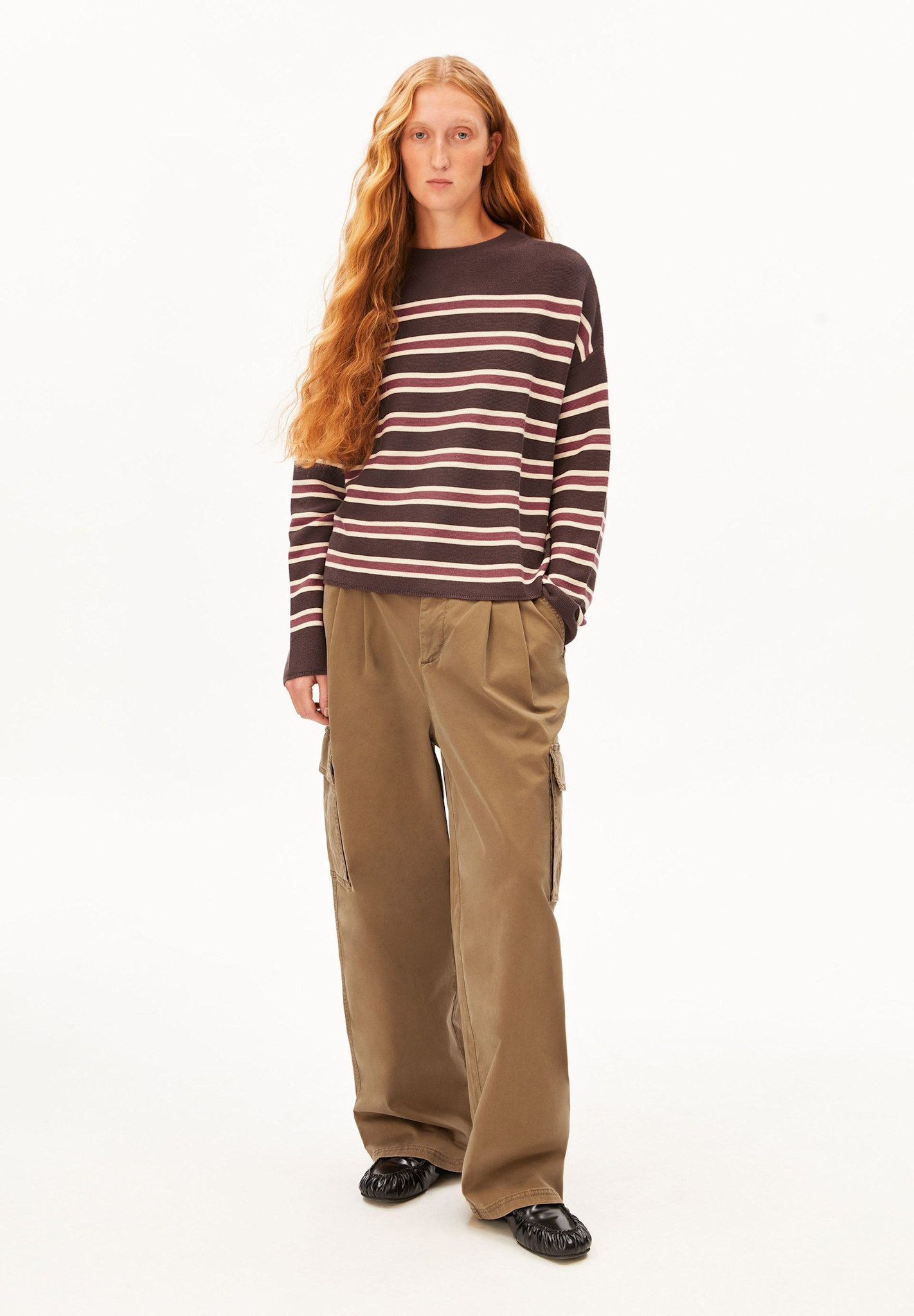 Armedangels Armedangels, Merinaa Striped, claystone-velvet ember, L