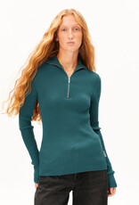 Armedangels Armedangels, Cotton Knit Troyer, petrol velvet, M