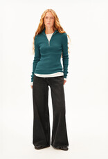 Armedangels Armedangels, Cotton Knit Troyer, petrol velvet, S