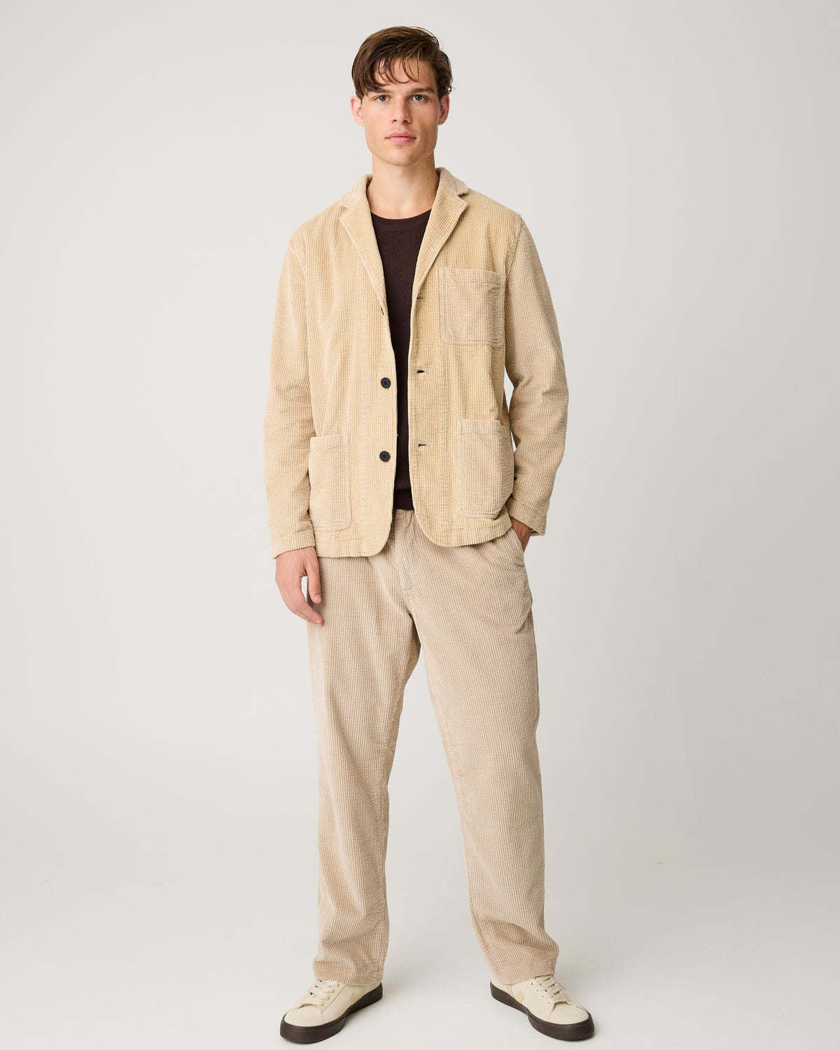 KnowledgeCotton Apparel KnowledgeCotton, Fig Comfort Cord Pants, light feather gray, L