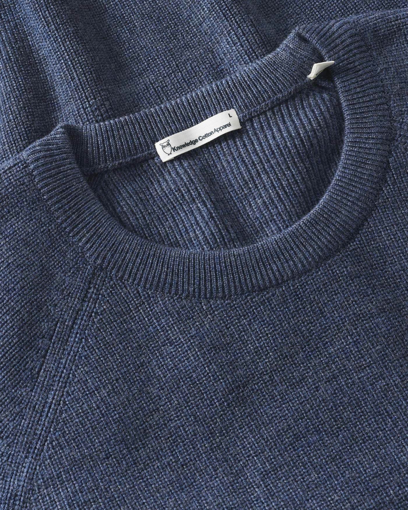 KnowledgeCotton Apparel KnowledgeCotton, O-Neck Merino Wool, vintage indigo, XL
