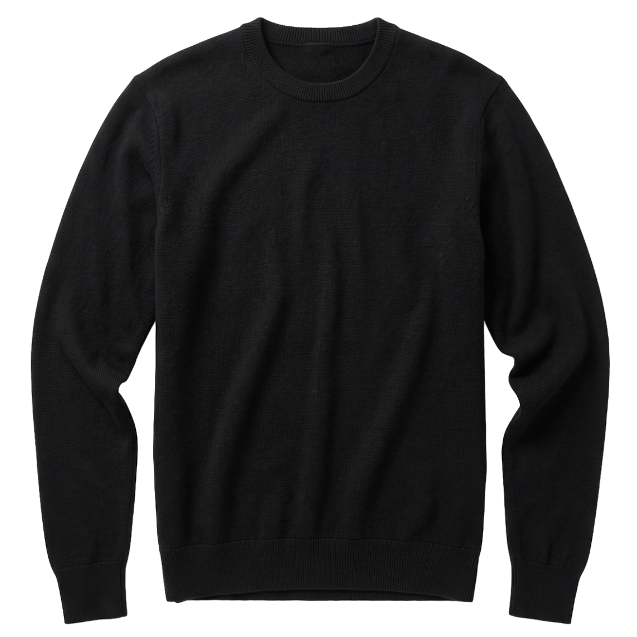 KnowledgeCotton Apparel KnowledgeCotton, Merino Crew Neck, black jet, M