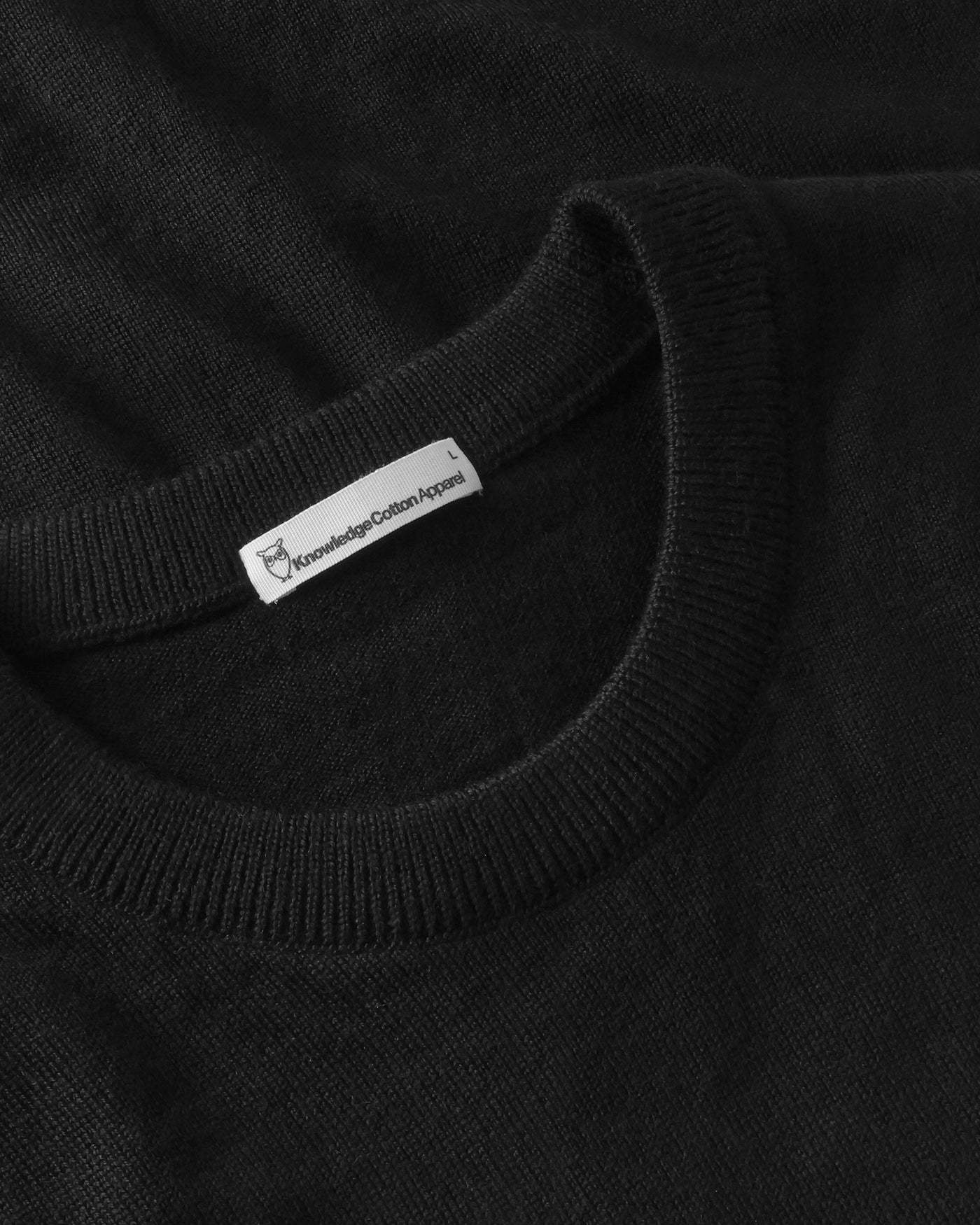 KnowledgeCotton Apparel KnowledgeCotton, Merino Crew Neck, black jet, S