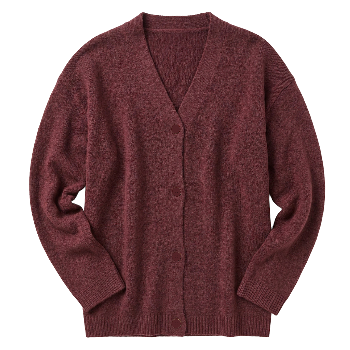 KnowledgeCotton Apparel KnowledgeCotton, Soufflé Yarn Cardigan, burgundy, L