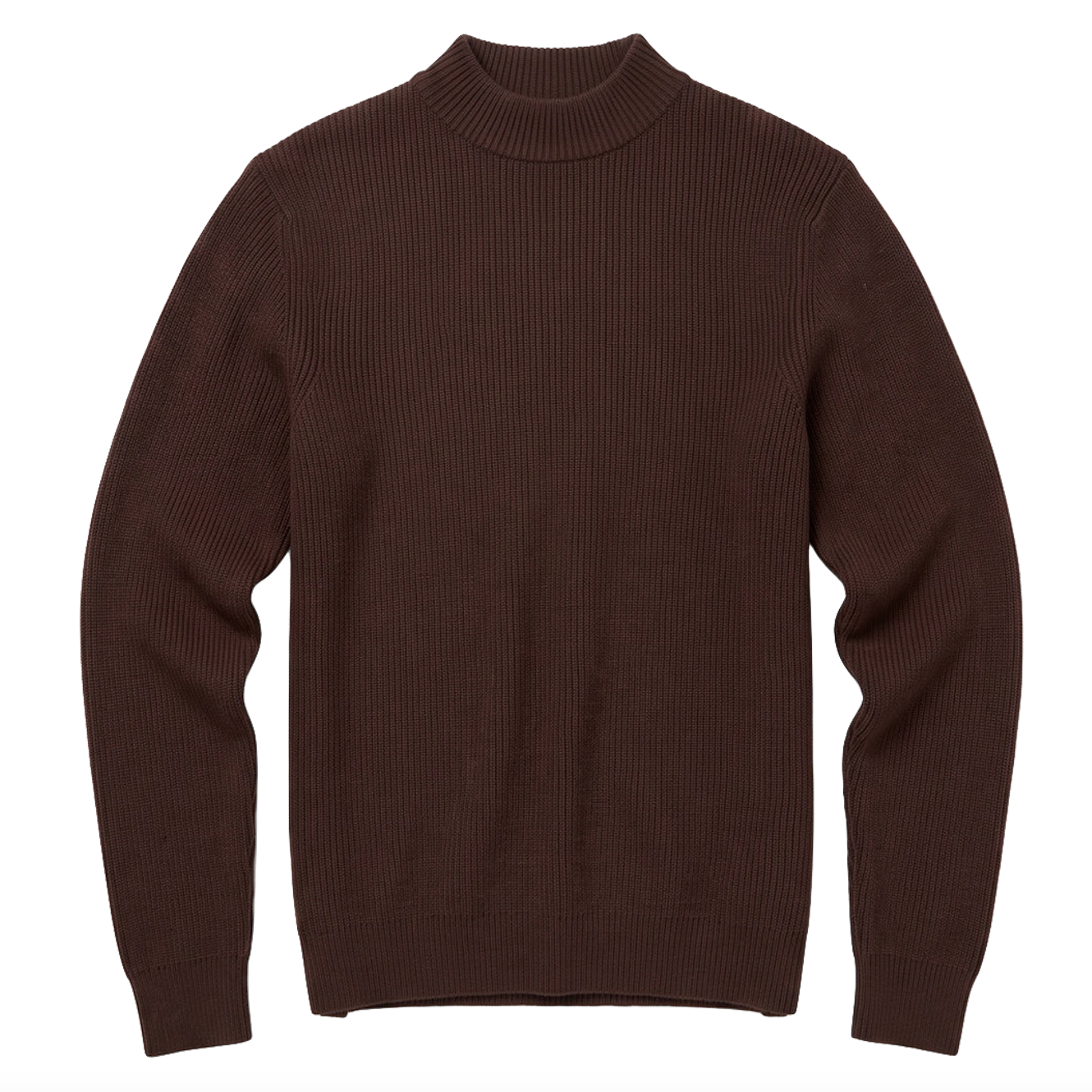 KnowledgeCotton Apparel KnowledgeCotton, Merino Rib Mock Neck, chocolate, XS
