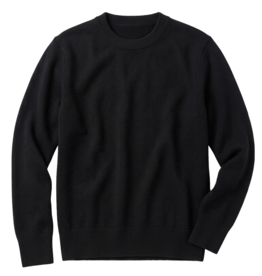 KnowledgeCotton Apparel KnowledgeCotton, Merino Crew Neck, black jet, L