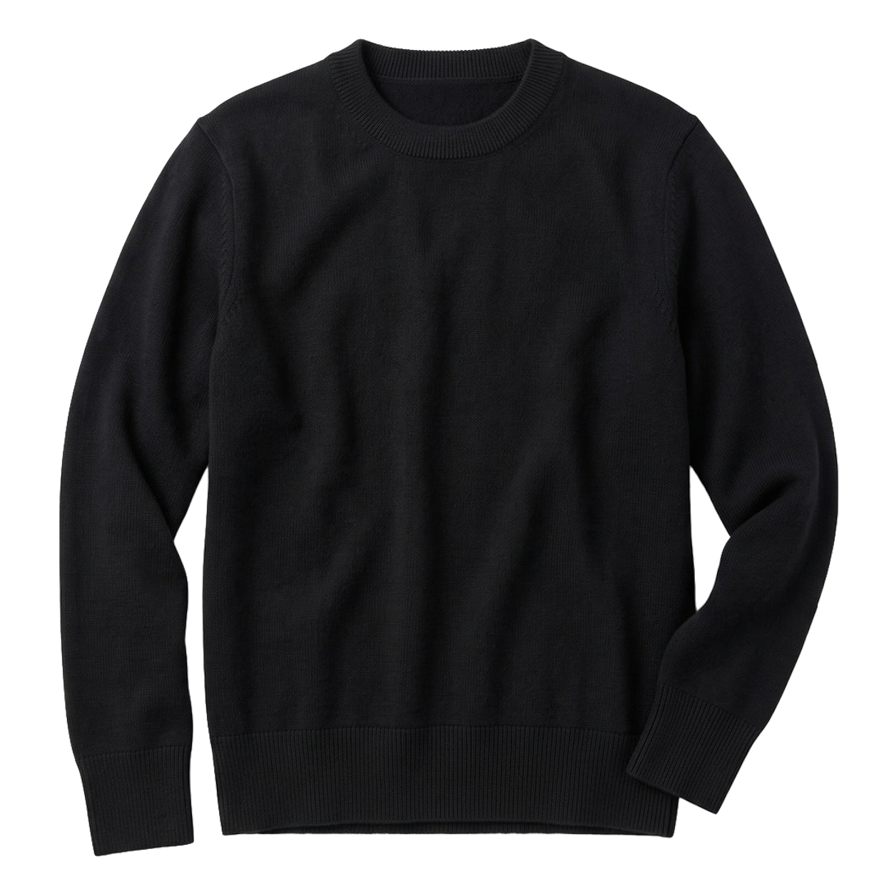 KnowledgeCotton Apparel KnowledgeCotton, Merino Crew Neck, black jet, M