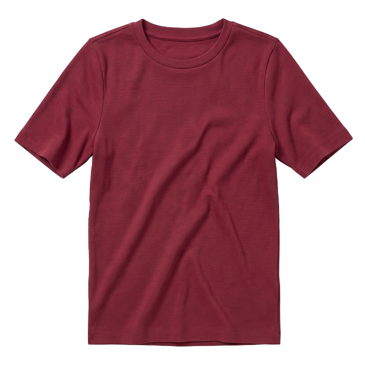 KnowledgeCotton Apparel KnowledgeCotton, Rib T-Shirt, burgundy, L