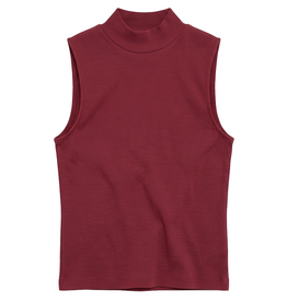 KnowledgeCotton Apparel KnowledgeCotton, High Neck Rib Top, burgundy, S
