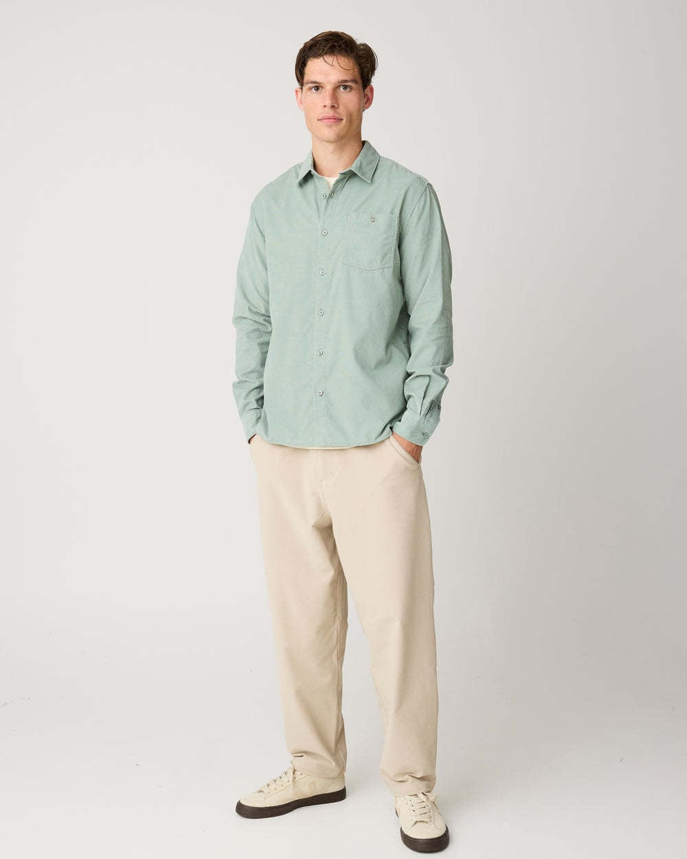 KnowledgeCotton Apparel KnowledgeCotton, Dune Corduroy, lily pad, M