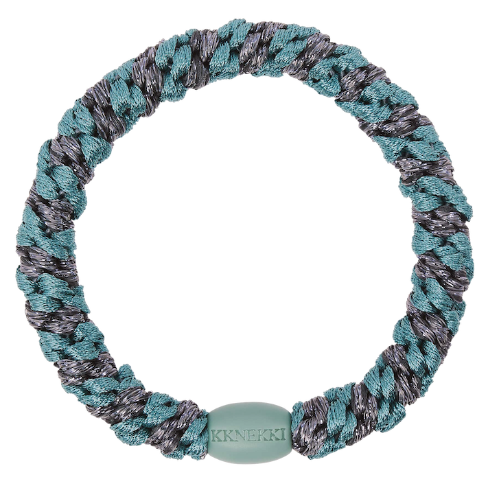 BonDep BonDep, Haargummi, teal steel grey glitter stripe