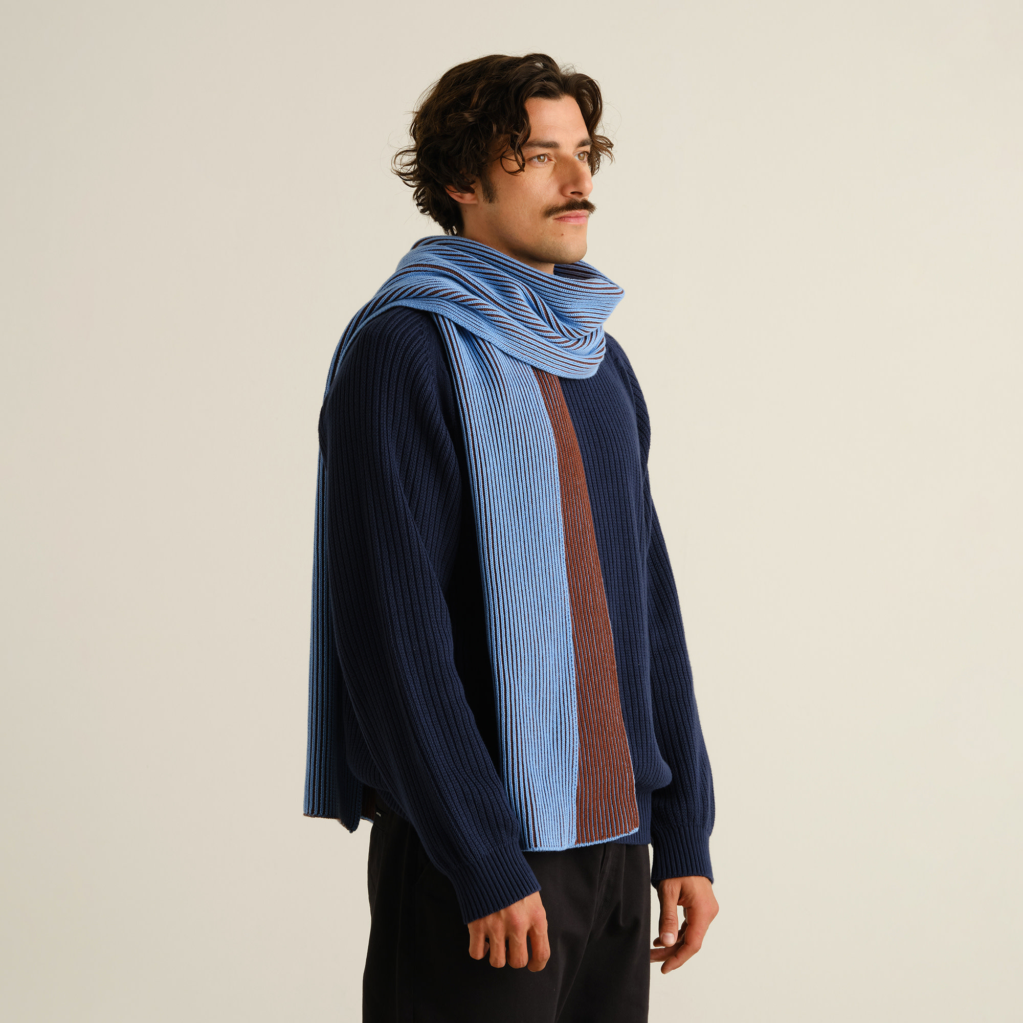 Dedicated Dedicated, Scarf Norrfors, cappuccino brown/cornflower blue