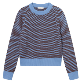 Dedicated Dedicated, Husie Bubble Knit, cornflower/cappuccino, XS