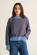 Dedicated Dedicated, Husie Bubble Knit, cornflower/cappuccino, XS
