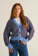 Dedicated Dedicated, Kanan Bubble Knit, cornflower/cappuccino, M